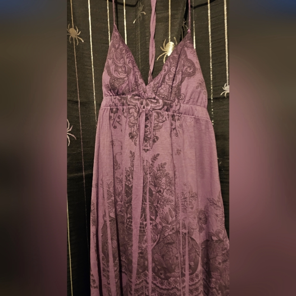 Vintage purple and black maxi dress